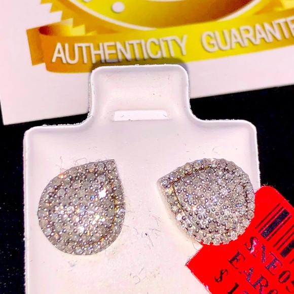 Pear REAL DIAMOND earrings 1/2CT w/ appraisal doc - Picture 1 of 8